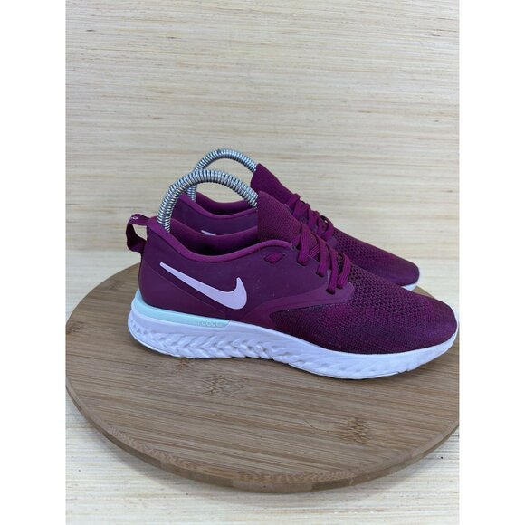 Nike Oddessy React 2 Flyknit Raspberry Athletic Running Shoes Womens Size 7 - Picture 3 of 8